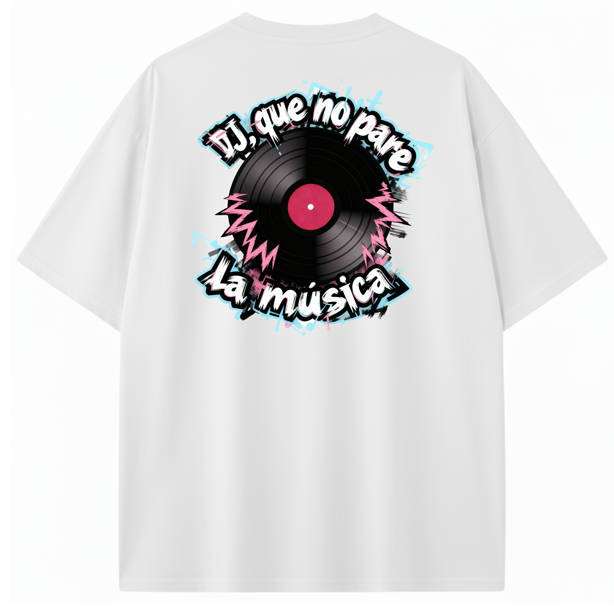 CAMISETA OVERSIZE/BOXY DJ, QUE NO PARE LA MÚSICA
