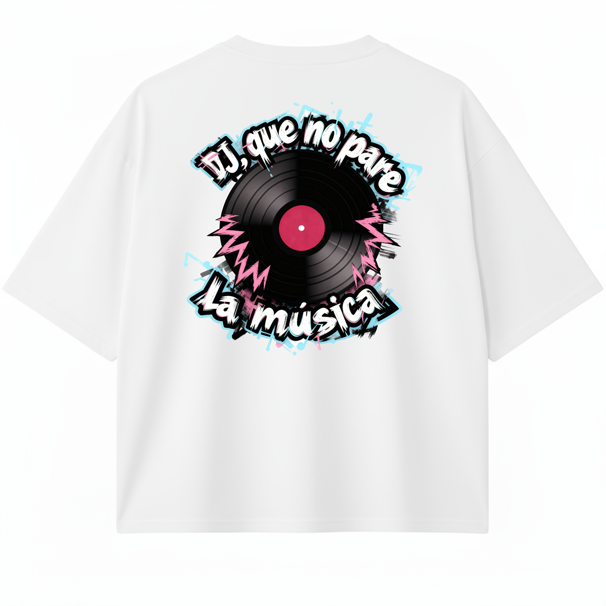 CAMISETA OVERSIZE/BOXY DJ, QUE NO PARE LA MÚSICA