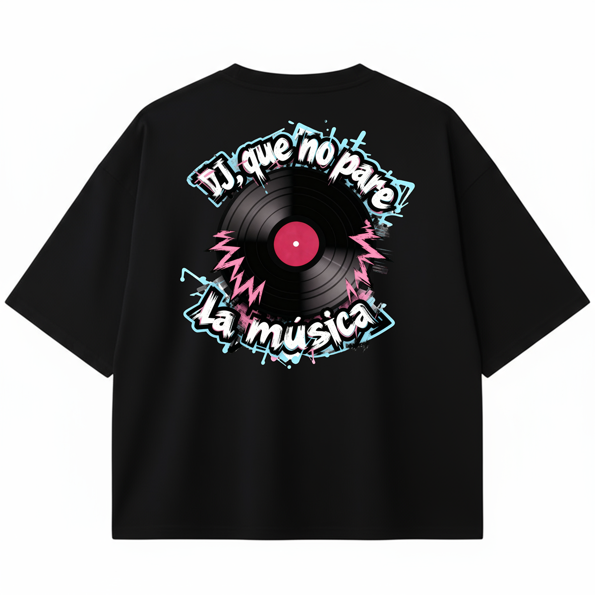 CAMISETA OVERSIZE/BOXY DJ, QUE NO PARE LA MÚSICA